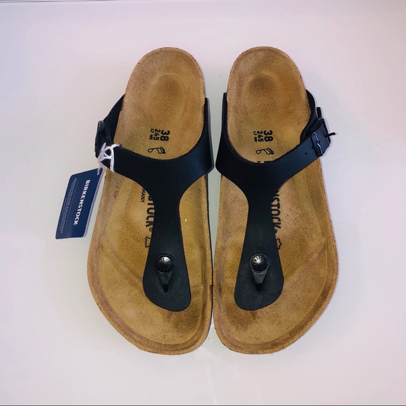Birkenstock Shoes - Birkenstock Leather and Cork Gizeh Thong Sandal